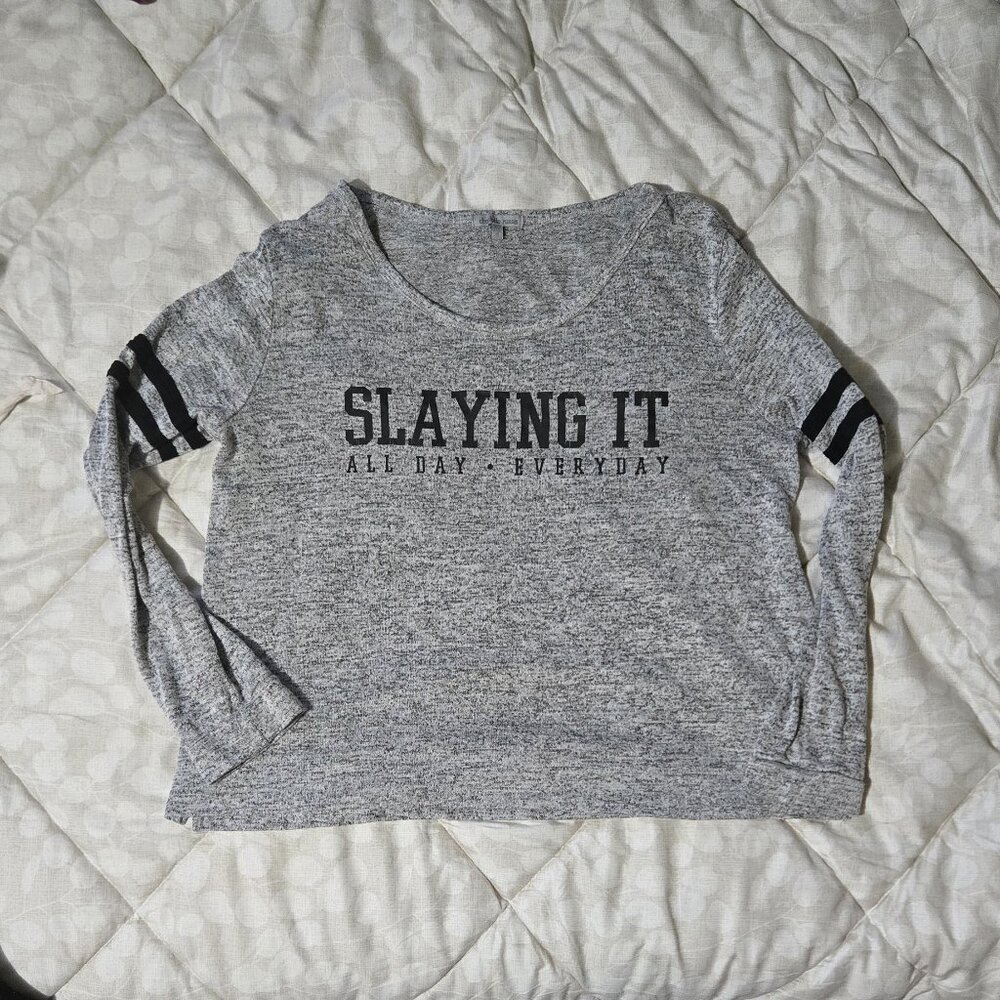 charolette russe women's long sleeve graphic tee